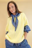  Big Softie Cap Sleeve Knit Top Lemon
